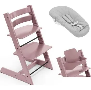 Jídelní židlička Stokke Tripp Trapp Set Židlička + Baby set + Newborn set - Heather Mauve/Grey