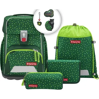 Školní batoh Školní aktovka Step by Step BASIS, Green Graphics - 4 dílný set, AGR certifikát