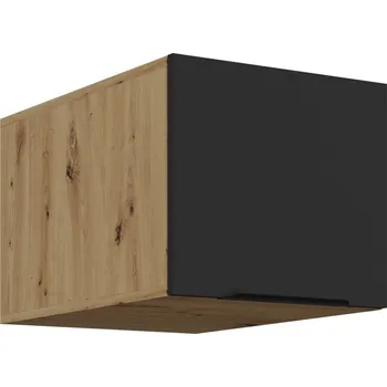 Kuchyňská skříňka Horní skříňka s výklopnými dvířky LUNARA - šířka 40 cm, černá / dub artisan