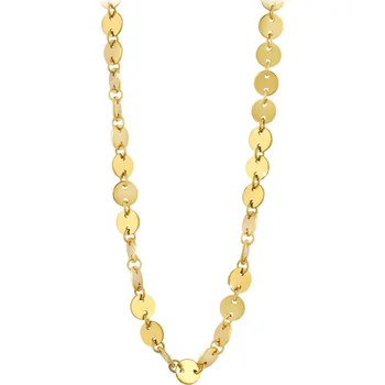 Módní doplněk Stylový penízkový náhrdelník z pozlacené oceli Troli