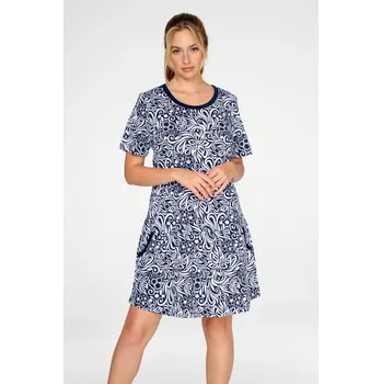 Dámské noční prádlo TIMO Timo | Dámská noční košile s kapsami Blue Meadow - 2XL / 58