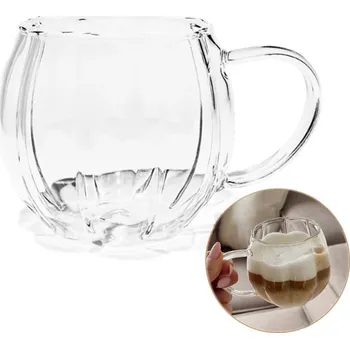 Sklenice Flamenco Mystique Hrnek s vlnitými stěnami, drážkovaný, s uchem, 425 ml, 1 ks. SZK203