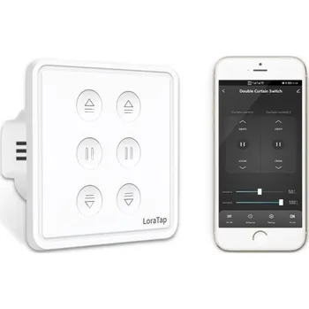 vypínač Tuya WiFi dvojitý vypínač na závěsy a rolety EU 86 mm Ovládání dvou motorů Aplikace Hlas Alexa Google