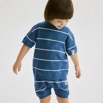 Chlapecká mikina Reserved - Pletená souprava s vysokým podílem viskózy - ocelově modrá - 7954X-95X - 7954X-95X-104