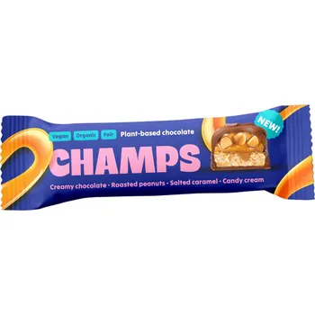 Čokoládová tyčinka Champs Karamelová tyčinka s arašídy 45 g bio BIO VEGAN Množství: 1 ks