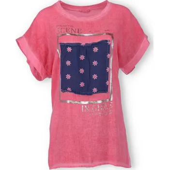 Triko s aplikací 3597 barva: červená-korálová