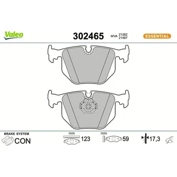 Brzdová destička Sada brzdových destiček, kotoučová brzda VALEO 302465