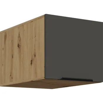 Kuchyňská skříňka Horní skříňka s výklopnými dvířky LUNARA - šířka 40 cm, grafit / dub artisan