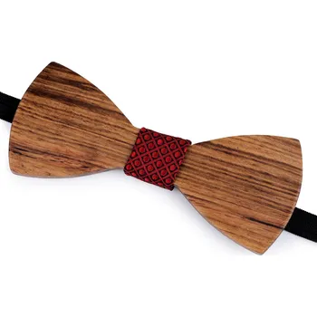 Motýlek Dřevěný motýlek, střední, 6 hnědá přírodní červená