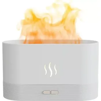 Zvlhčovač vzduchu ultrazvukový zvlhčovač vzduchu s LED plamenem, bílý
