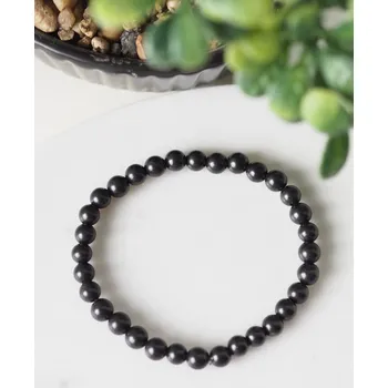 Náramek Šungit náramek unisex, 6 mm