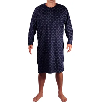 Pánská noční košile Bohouš pánská noční košile dlouhý rukáv XXL tmavě modrá