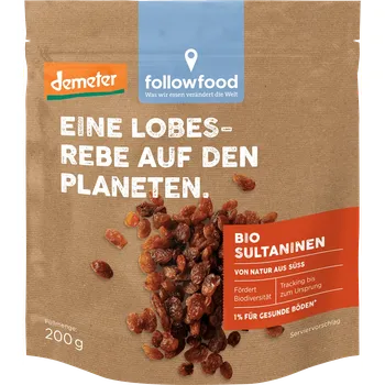 Sušená potravina Followfood Sultánky 200 g bio BIO VEGAN DEMETER Množství: 1 ks
