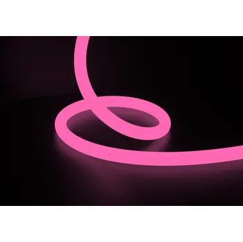 LED páska Ledshopik LED neon růžový - kulatý R25 | bílé pouzdro | 10W | 24V | IP67 | výroba na míru |