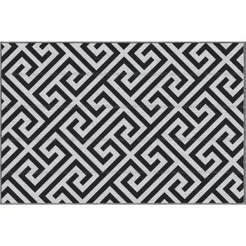 Koberec Venkovní koberec s oboustranným designem 121 x 182 cm | černý + bílý