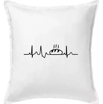 Polštář Ekg chleba - Polštář 50x50 - 50x50 - Pouze potah ( Bílá )