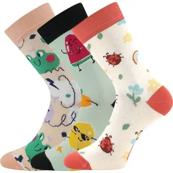 BOMA Ponožky dětské KAITO s obrázky DÍVČÍ mix E (3&nbsp;páry) 35-38 126218