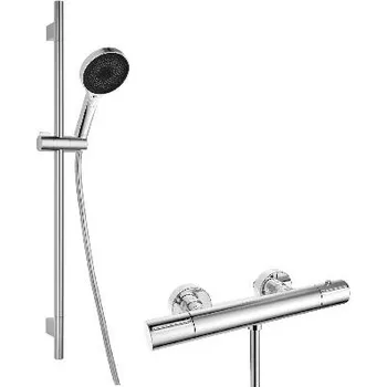 Sprchový set kielle Sprchový set s termostatickou baterií, tyčí, hadicí a sprchovou hlavicí, chrom - 20602SNT10
