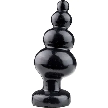 Pluggiz One More, černý vinylový anální kolík 15 x 1,8–6,1 cm