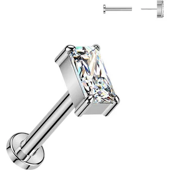 Piercing Šperky4U Piercing do brady obdélník - PUSH IN labreta TITAN - TIT1681