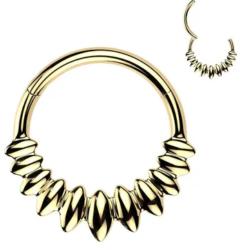 Módní doplněk Šperky4U Zlacený ocelový piercing - segment kruh - SG134GD-1210