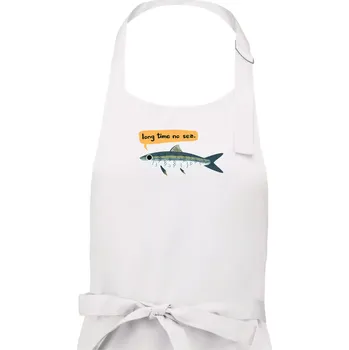 Kuchyňská zástěra Long time no sea - Dámská zástěra na vaření - Univerzální velikost ( Bílá )