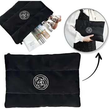 Kosmetická taška Flamenco Mystique Dámská kosmetická taštička, velká, prošívaná, voděodolná, černá, 22 x 31 cm KS144CZ