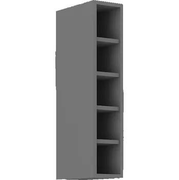 Kuchyňská skříňka Horní otevřená skříňka LUNARA - šířka 15 cm, antracit