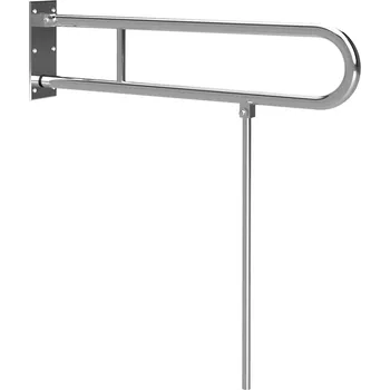 Madlo do koupelny Sapho HANDICAP madlo sklopné s opěrnou nohou 813mm, nerez lesk - XH523