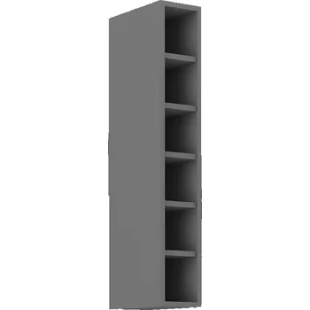 Kuchyňská skříňka Vysoká otevřená skříňka LUNARA - šířka 15 cm, antracit