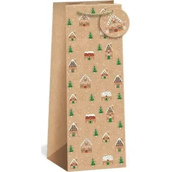 Dárková taška Vánoční dárková taška Natur BOTTLE - 39,8 x 15 cm - 0835-0005
