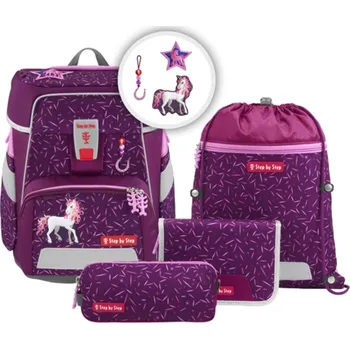 Školní batoh Aktovka pro prvňáčky Step by Step SPACE Pretty Unicorn - 5 dílný set, AGR certifikát