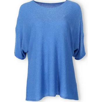 Dámský svetr Halenka oversize lurex DZ-8900 barva: modrá džínová