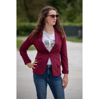 Dámské sako Sako teplákové 2088 Itálie barva: červená-bordó, velikost: M