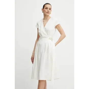 Dámské šaty Šaty s příměsí lnu Twinset 251TT2072 béžová 01X, vel. 38