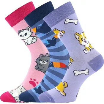 BOMA Ponožky dětské KAITO s obrázky DÍVČÍ mix F (3 páry) 30-34 126213