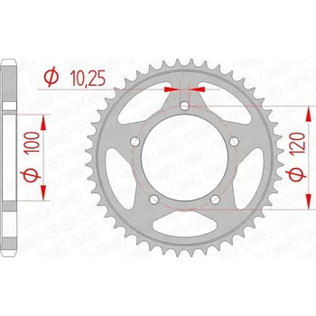 Nářadí na motocykly Ocelové standardní zadní kolo AFAM 35802 - 525 35802-43