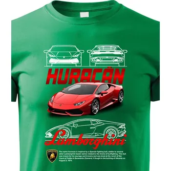 Chlapecké tričko Dětské tričko Lamborghini Huracan 2, Barva Zelená, Velikost 110 cm/4 roky, Canvas Dětské tričko Bezvatriko.cz 3128