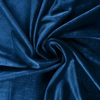 Látka elastický samet premium Gloss 300g kovově modrý