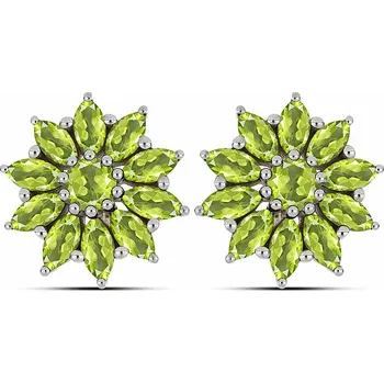 Náušnice Náušnice stříbrné s broušenými olivíny Ag 925 012889 PD 2,0 cm, 7,3 g