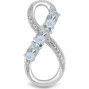 Přívěsek Přívěsek stříbrný s broušenými akvamaríny Ag 925 015924 AQ 2,4 cm, 2,4 g