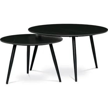 Konferenční stolek Sada 2 stolků konferenčních černá keramika AHG-403 BK