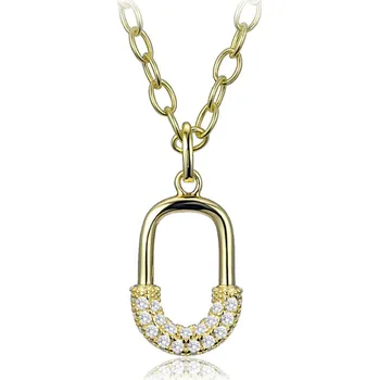 Náhrdelník Luxusní pozlacený stříbrný náhrdelník se zirkonem