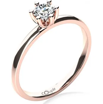 Prsten Couple, Zásnubní prsten Zoel, růžové zlato a zirkon, vel. 53, prům. 16.9 mm, 585-68-1-4117.4C00.0.53.001