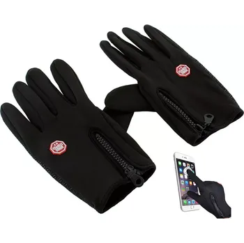Rukavice Sportovní dotykové rukavice M s protiskluzem, černé