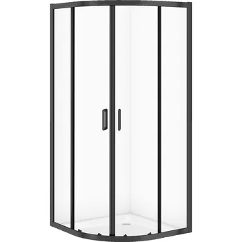 CERSANIT ARTECO Polokruhová sprchová sada 80x190 černá se sprchovou vanou TAKO 80x16 bílá S913-025