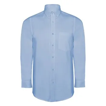 Pánská košile Pánská košile s dlouhým rukávem Oxford, nebesky modrá, Velikost S