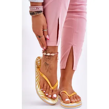 Dámská obuv Dámské módní žabky Big Star LL274819 žluté 39