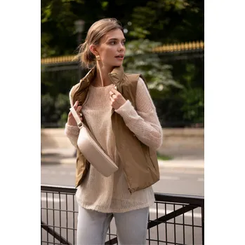 Dámské pončo Vesta oboustranná jednobar. 5010 barva: hnědá-camel, velikost: M