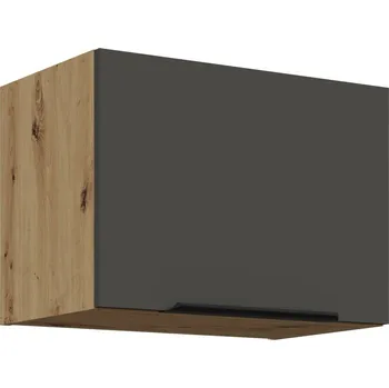 Kuchyňská skříňka Digestořová skříňka LUNARA - šířka 50 cm, grafit / dub artisan